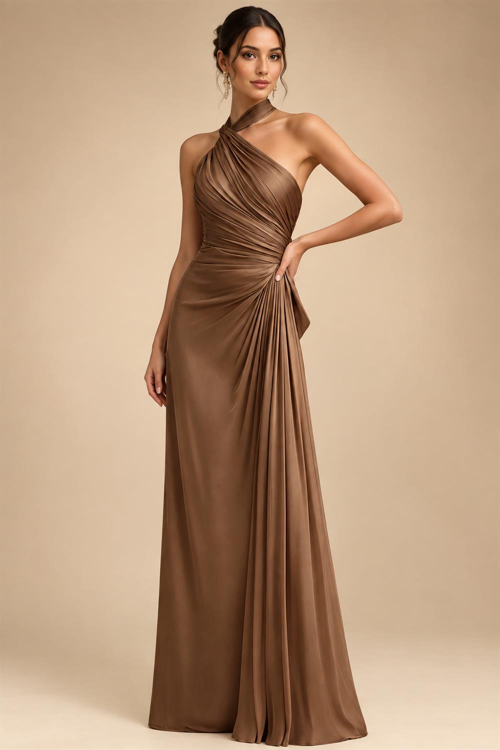 Jacquard Sheath/Column V-Neck Floor-Length Mother of the Bride & Groom Dresses with Ruched Waist (SHI22501057)