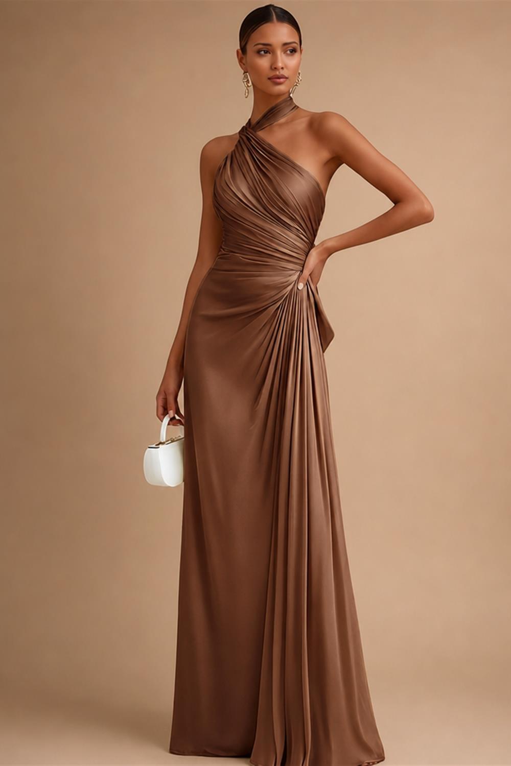 Jacquard A Line V Neck Ruffles Corset Mother of the Bride & Groom Dresses (SHI22500967)