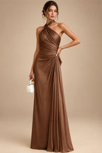 Satin V Neck Floral Print A Line Mother of the Bride Dresses (SHIR1110445)