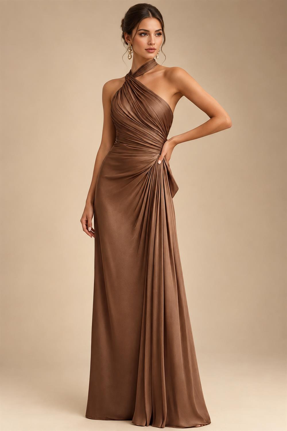 A-Line Metallic Satin Off Shoulder Bow Mother of the Bride & Groom Dresses with Floral Lace Appliques, Ruched Waist & Sweep Train (SHI22500425)