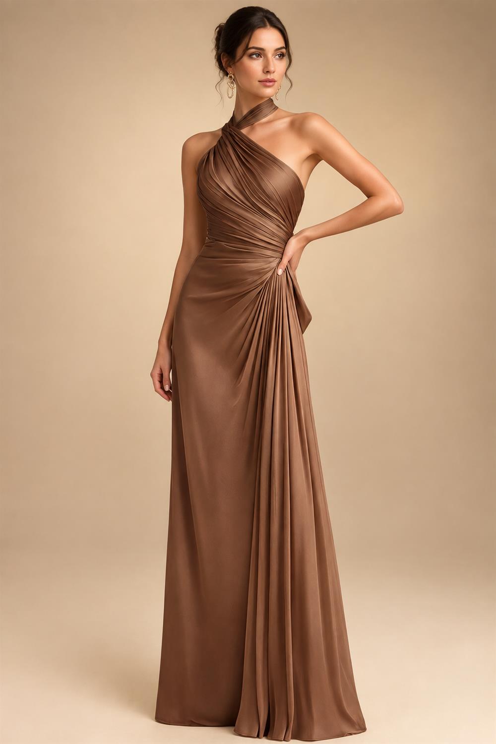 A-Line/Princess V-Neck Chiffon Maxi Mother of the Bride & Groom Dresses with Lace Appliques, Sweep Train & Bow (SHI22501641)