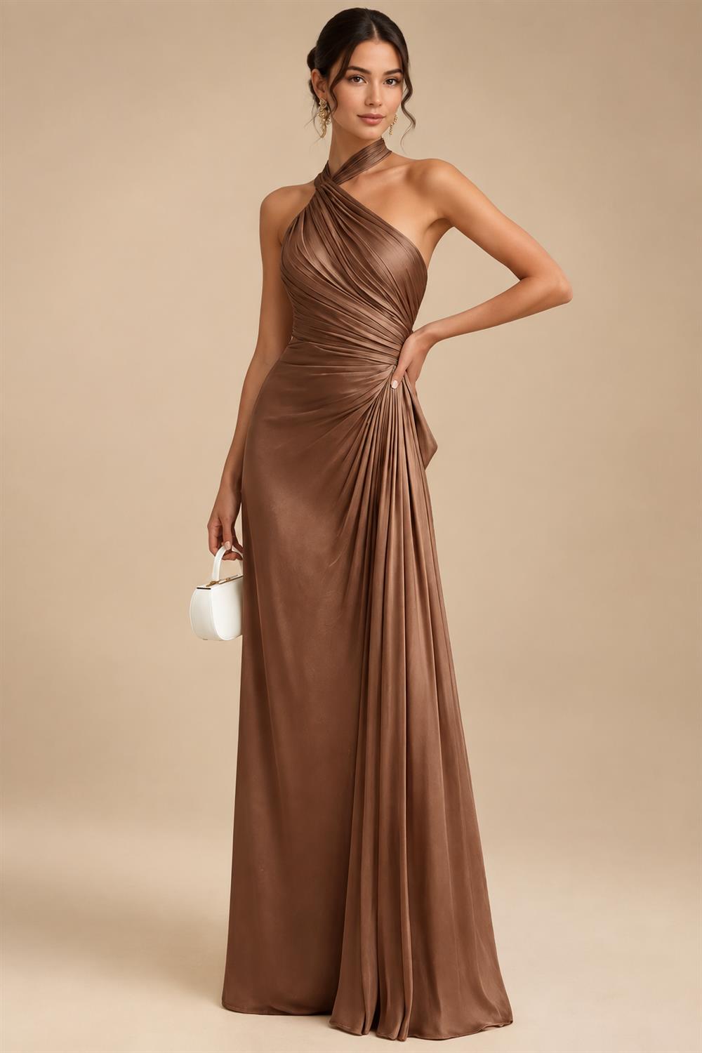 A-Line/Princess Off Shoulder Satin Floor-Length Mother of the Bride & Groom Dresses with 3D Flowers & Sweep Train (SHI22501552)