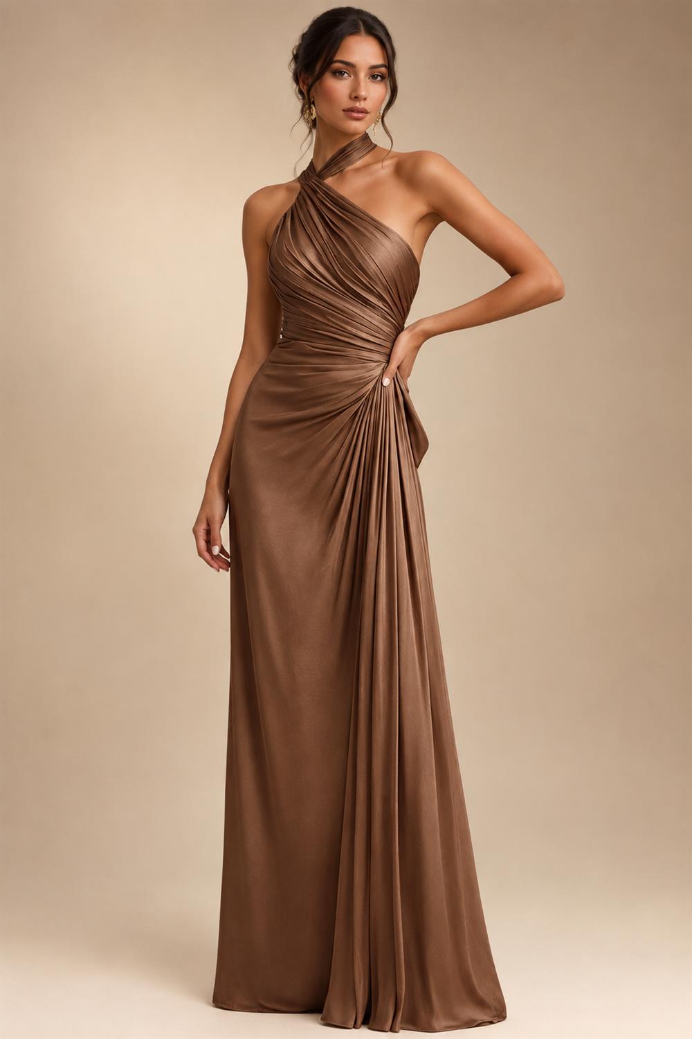 Satin Bodycon Spaghetti Straps Short Homecoming Dresses with Ruched Bodice (SHI22370321)