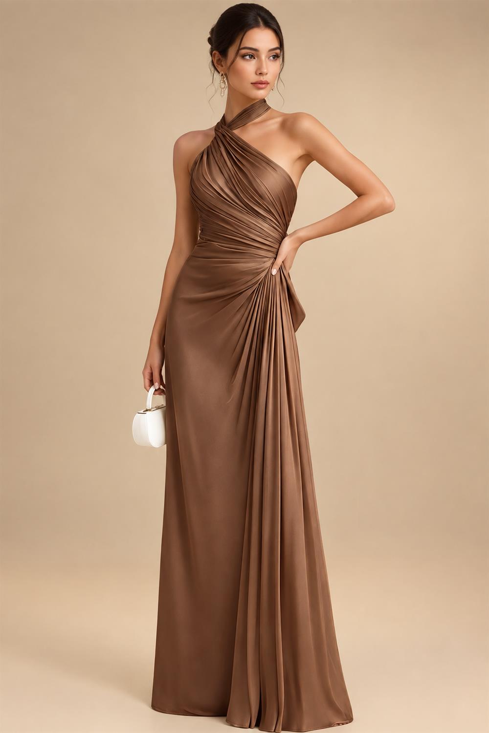 Sheath Satin 3/4 Sleeves Maxi Mother of the Bride & Groom Dresses with Chiffon Cape (SHI22500709)