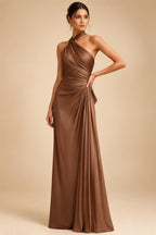 A-Line Pleated Chiffon One Shoulder Floor-Length Mother of the Bride & Groom Dresses (SHI22500625)