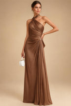A-Line/Princess Scoop Neck Chiffon Floor-Length Mother of the Bride & Groom Dresses with Lace Appliques & Pleats (SHI22501611)