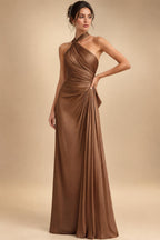 Sheath/Column One Shoulder Floral Embroidery Floor-Length Mother of the Bride & Groom Dresses with Side Draped Sash (SHI22501617)