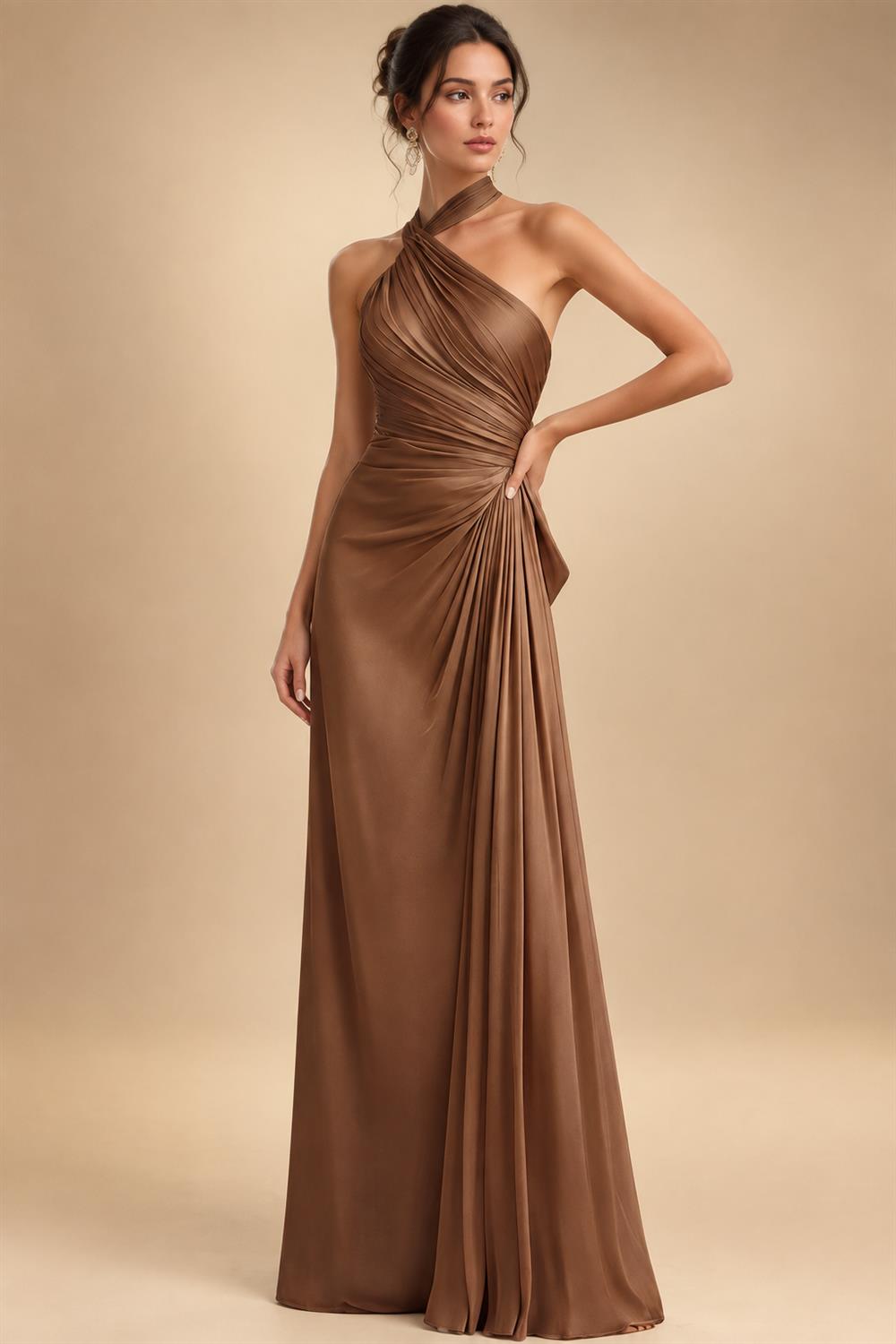 Sheath/Column One Shoulder Floral Embroidery Floor-Length Mother of the Bride & Groom Dresses with Side Draped Sash (SHI22501617)