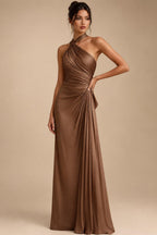 Jacquard A-Line/Princess V-Neck Tea-Length Mother of the Bride & Groom Dresses with Ruched Waist (SHI22501056)