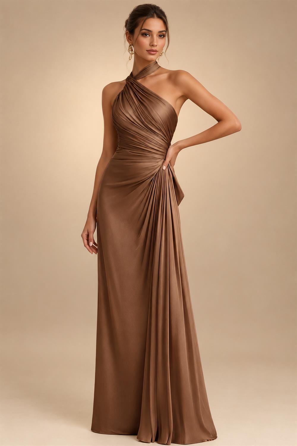 A-Line/Princess Scoop Neck Chiffon Maxi Mother of the Bride & Groom Dresses with Lace Appliques, Sweep Train & Pleats (SHI22501636)