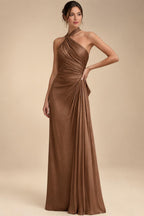 A-Line/Princess Scoop Neck Satin High-Low Mother of the Bride & Groom Dresses with Ruffles & Bow (SHI22501630)
