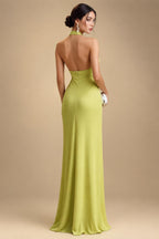 A-Line/Princess V-Neck Chiffon Maxi Mother of the Bride & Groom Dresses with Side Sash, Sweep Train & Ruched Bodice (SHI22501629)