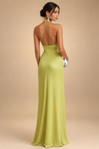A-Line/Princess Scoop Neck Chiffon Maxi Mother of the Bride & Groom Dresses with Lace Appliques, Sweep Train & Pleats (SHI22501636)