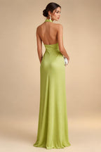 A-Line/Princess Scoop Neck Satin High-Low Mother of the Bride & Groom Dresses with Ruffles & Bow (SHI22501630)