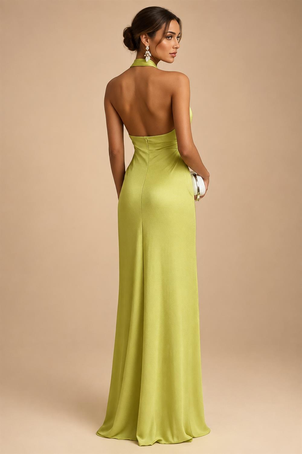 Sheath/Column Scoop Neck Satin Tea-Length Mother of the Bride & Groom Dresses with Ruched Waist & Rhinestones (SHI22501657)