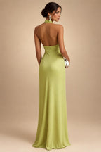 Sheath/Column V-Neck Jacquard Maxi Mother of the Bride & Groom Dresses with Ruffles & Slit (SHI25001047)
