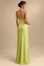A-Line/Princess V-Neck Chiffon Maxi Mother of the Bride & Groom Dresses with Lace Appliques, Sweep Train & Bow (SHI22501641)