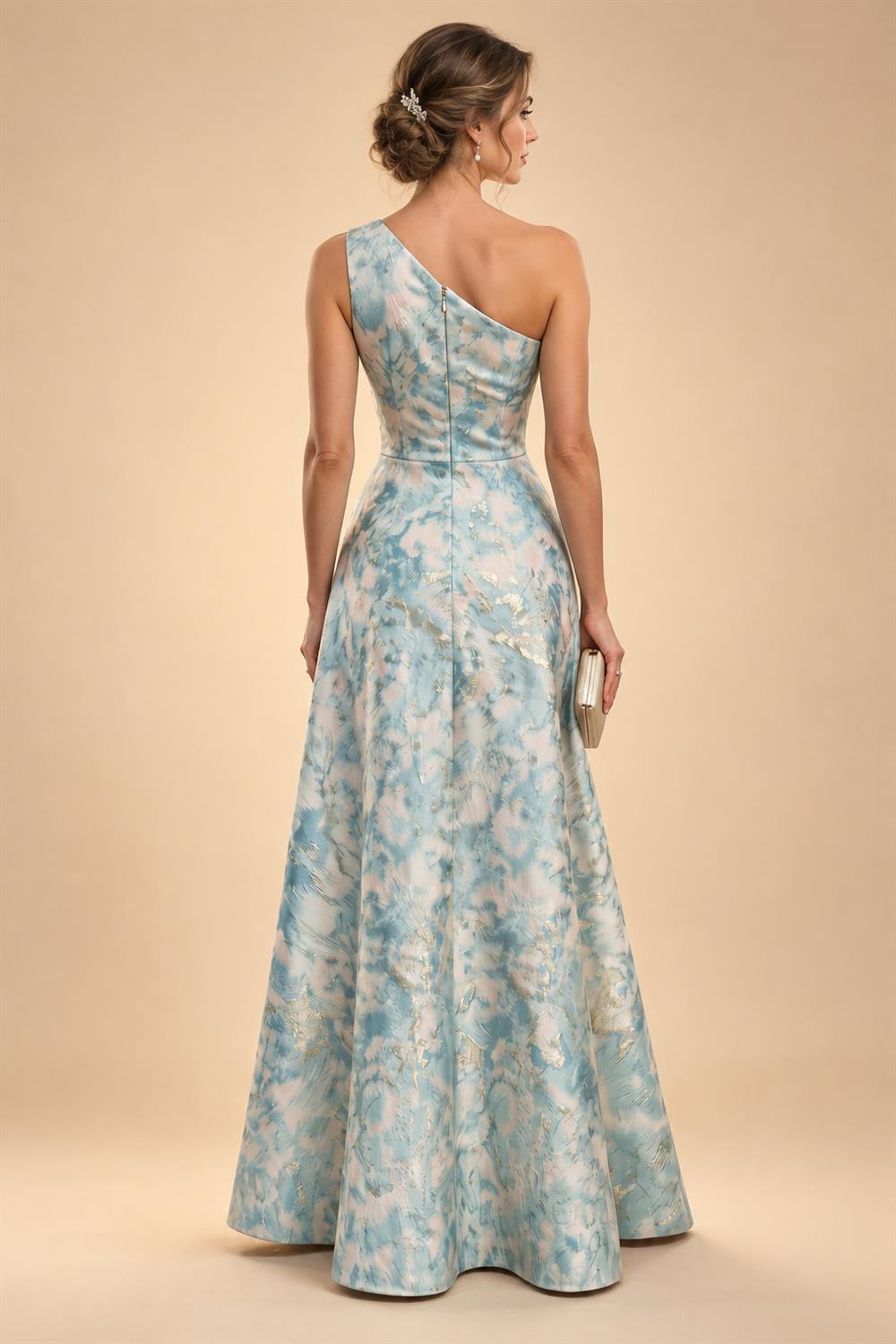 Sheath Satin Tea-Length Mother of the Bride & Groom Dresses with 3/4 Bell Sleeves & Crystal Embellished Belt (SHI22500471)