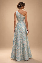 A-Line Chiffon Pleated Long Mother of the Bride & Groom Dresses with 3/4 Flutter Sleeves & Sequin Waist (SHI22500702)
