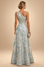 Jacquard Sheath/Column V-Neck Floor-Length Mother of the Bride & Groom Dresses with Ruched Waist (SHI22501057)