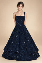 A-Line/Princess Mini Sparkly Sequin Tiered Homecoming Dresses with Spaghetti Straps (SHI22370561)