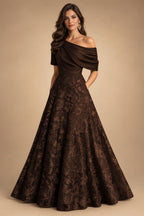 A-Line Floor Length One Shoulder Long Mother of the Bride Dresses with Lace (SHI22500179)