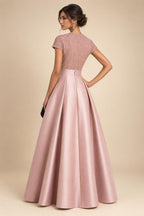 A-Line/Princess V-Neck Floor-Length Mother of the Bride & Groom Dresses with Ruffles & Ruched Waist (SHI22501284)