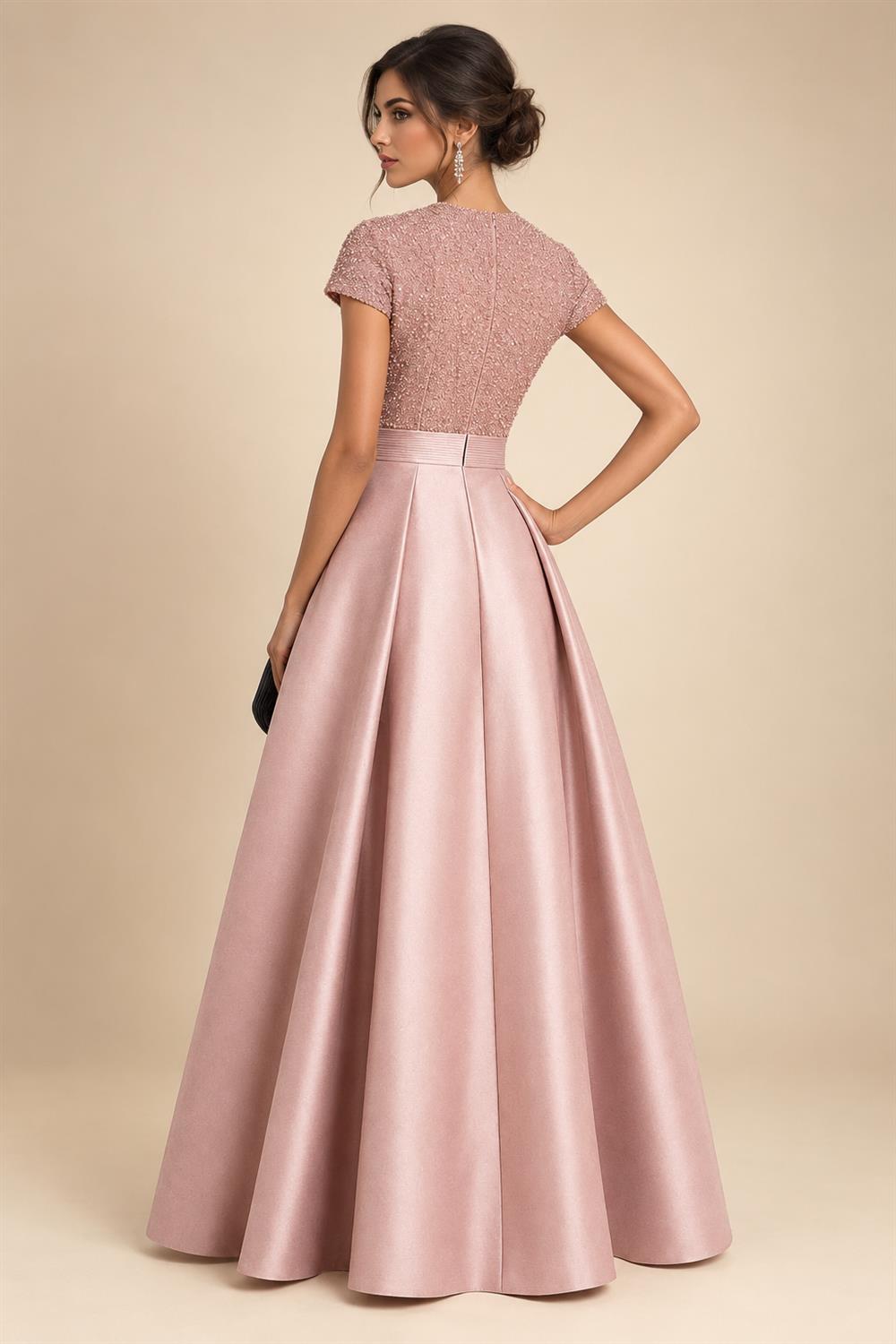 A-Line/Princess V-Neck Floor-Length Mother of the Bride & Groom Dresses with Ruffles & Ruched Waist (SHI22501284)