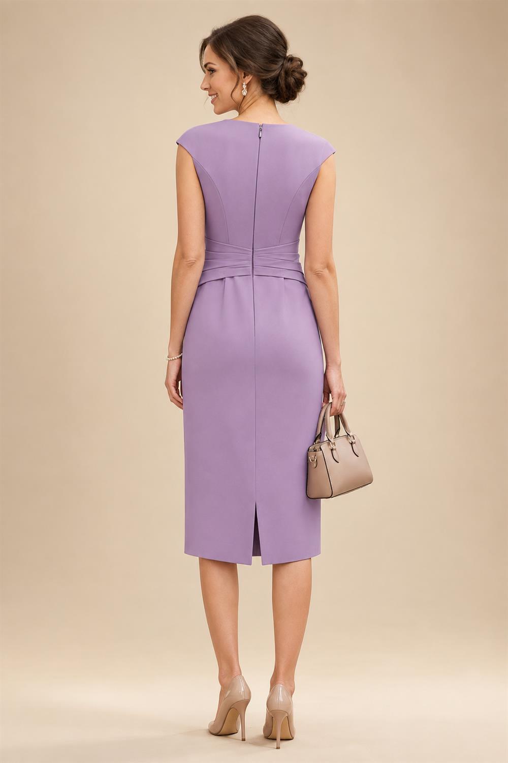 A-Line Chiffon 3/4 Flutter Sleeves Mother of the Bride & Groom Dresses with Beaded Lace Embroidered Bodice (SHI22500645)