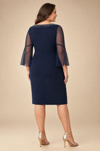 A-Line Chiffon Pleated Long Mother of the Bride & Groom Dresses with 3/4 Flutter Sleeves & Sequin Waist (SHI22500702)