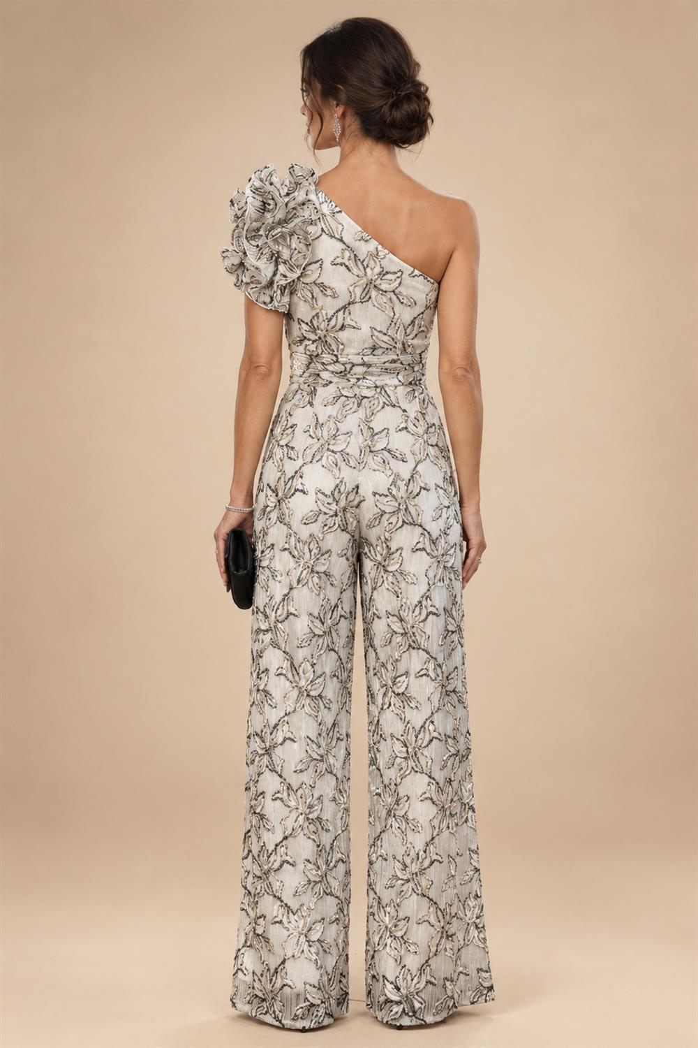A-Line Chiffon 3/4 Flutter Sleeves Mother of the Bride & Groom Dresses with Beaded Lace Embroidered Bodice (SHI22500645)