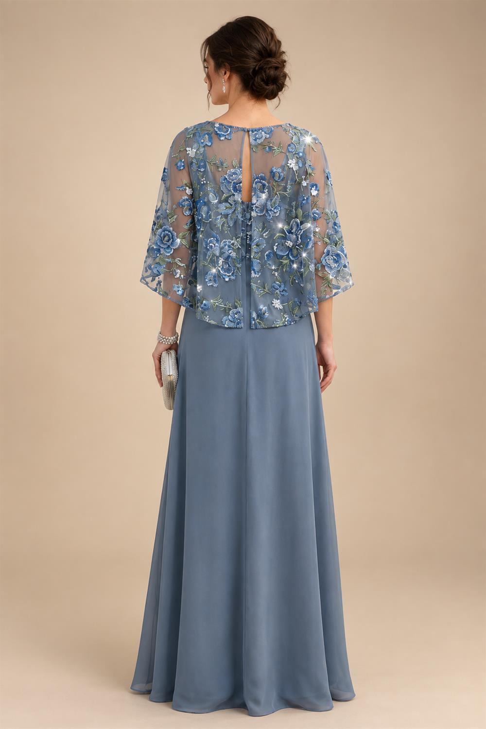 A-Line Chiffon Tiered Ruffles Mother of the Bride & Groom Dresses with Ruched Waist (SHI22500724)