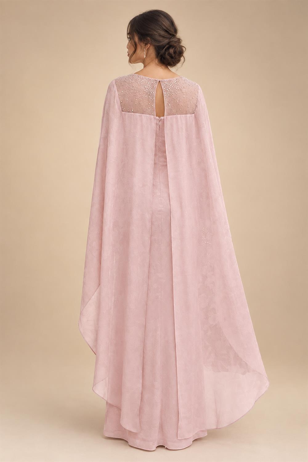 A-Line Chiffon Pleated Long Mother of the Bride & Groom Dresses with 3/4 Flutter Sleeves & Sequin Waist (SHI22500702)