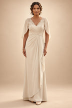 Sheath/Column Scoop Neck Satin Tea-Length Mother of the Bride & Groom Dresses with Ruched Waist & Rhinestones (SHI22501657)