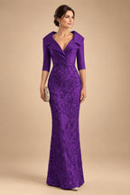 Sequin Floral Sheath Floor-Length Mother of the Bride & Groom Dresses with Satin Bodice (SHI22500925)