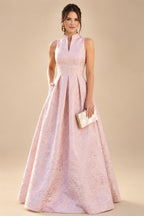 Jacquard A-Line/Princess V-Neck Floor-Length Mother of the Bride & Groom Dresses with Ruched Waist & Pockets (SHI22501298)