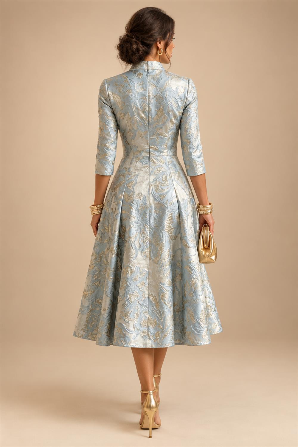 A-Line/Princess V-Neck Chiffon Floor-Length Mother of the Bride & Groom Dresses with Lace Appliques & Ruched Waist (SHI22501678)