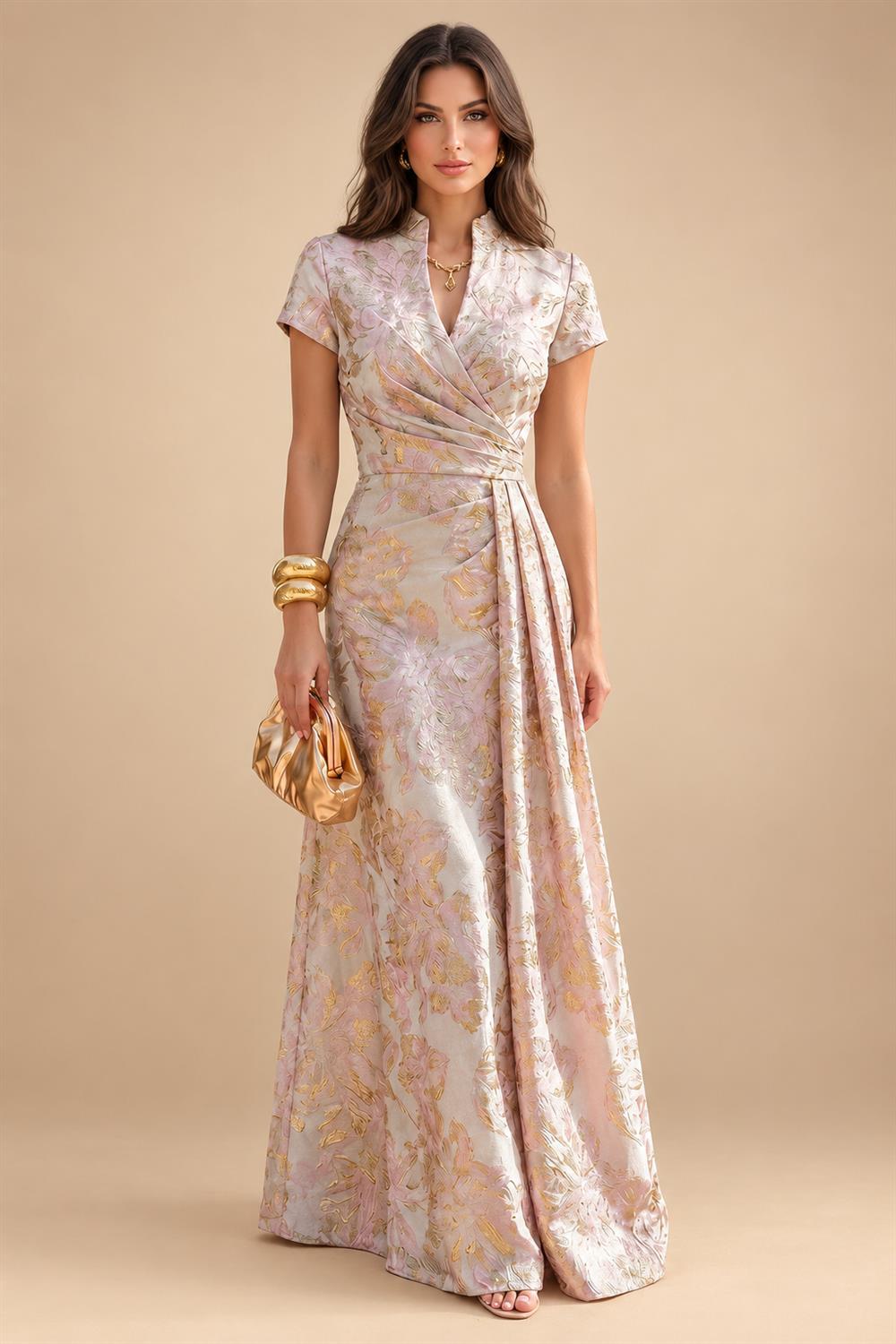 Chiffon Lace A-Line/Princess Off Shoulder Long Mother of the Bride & Groom Dresses with Ruched Waist & Sweep Train (SHI22501250)