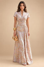 Chiffon Lace A-Line/Princess Off Shoulder Long Mother of the Bride & Groom Dresses with Ruched Waist & Sweep Train (SHI22501250)