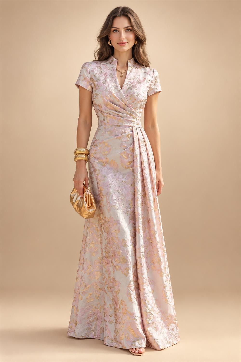 Satin Scoop Neck Mother of the Bride & Groom Dresses with 3D Flower (SHI22500338)
