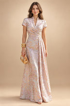 Satin Scoop Neck Mother of the Bride & Groom Dresses with 3D Flower (SHI22500338)