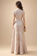 Sheath Satin Tea-Length Mother of the Bride & Groom Dresses with 3/4 Bell Sleeves & Crystal Embellished Belt (SHI22500471)