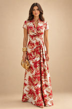 Jacquard Sheath/Column V-Neck Floor-Length Mother of the Bride & Groom Dresses with Ruched Waist (SHI22501057)