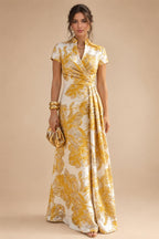 Jacquard Sheath/Column V-Neck Floor-Length Mother of the Bride & Groom Dresses with Ruched Waist (SHI22501057)