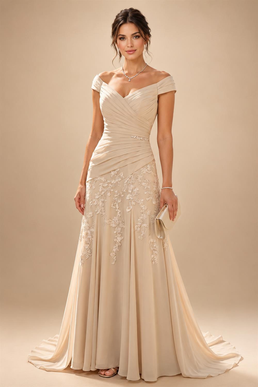 Jacquard Sheath/Column V-Neck Tea-Length Mother of the Bride & Groom Dresses for Women (SHI22501292)