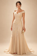 Sequin Floral A-Line/Princess V-Neck Floor-Length Mother of the Bride & Groom Dresses with 3D Flowers & Pleats (SHI22501348)