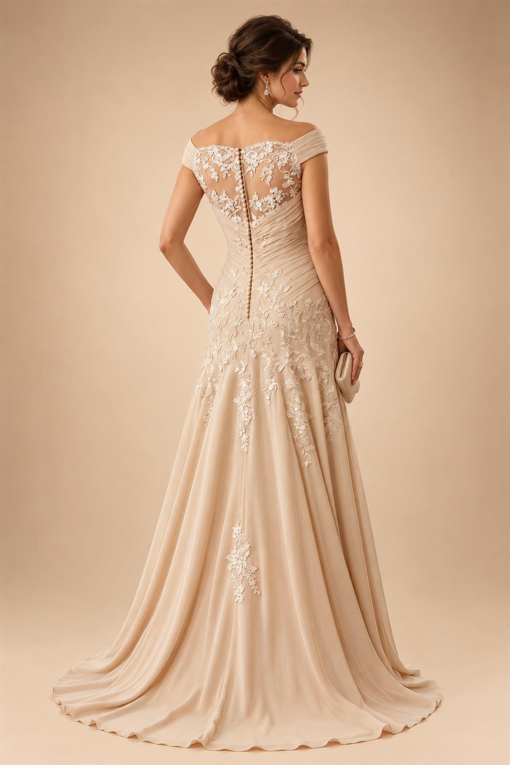 A-Line Chiffon Tiered Ruffles Mother of the Bride & Groom Dresses with Ruched Waist (SHI22500724)