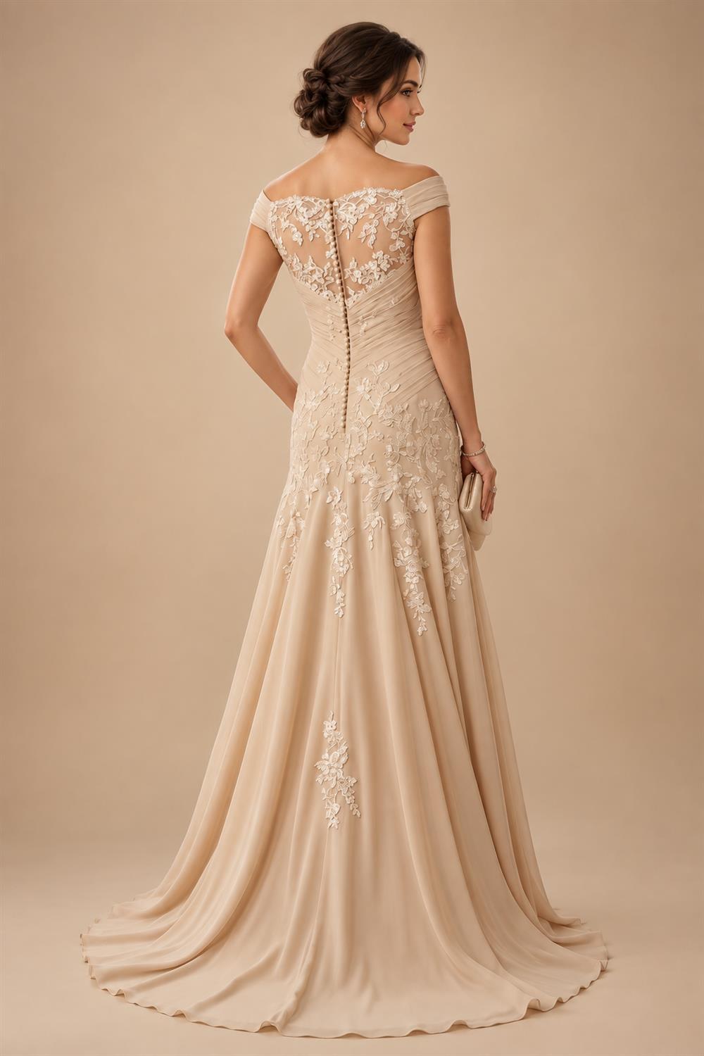 Lace V-Neck Floor-Length Mother of the Bride & Groom Dresses for Women with Ruffles (SHI22501076)
