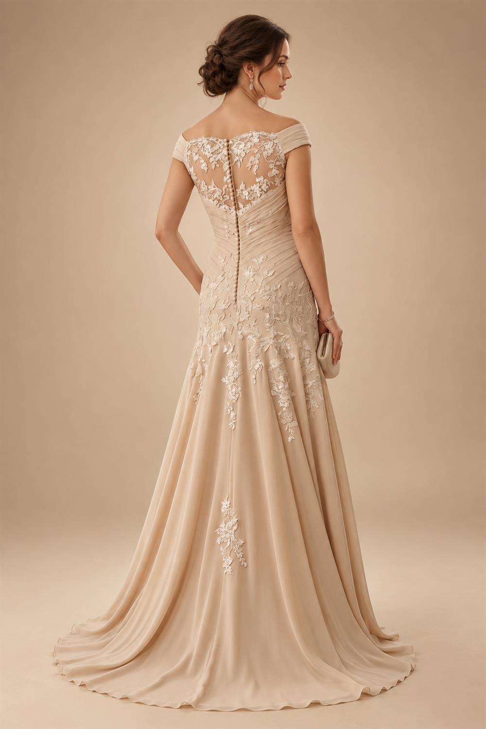 Jacquard A-Line/Princess Scoop Neck Floor-Length Mother of the Bride & Groom Dresses with Ruffles & Ruched Waist (SHI22501201)