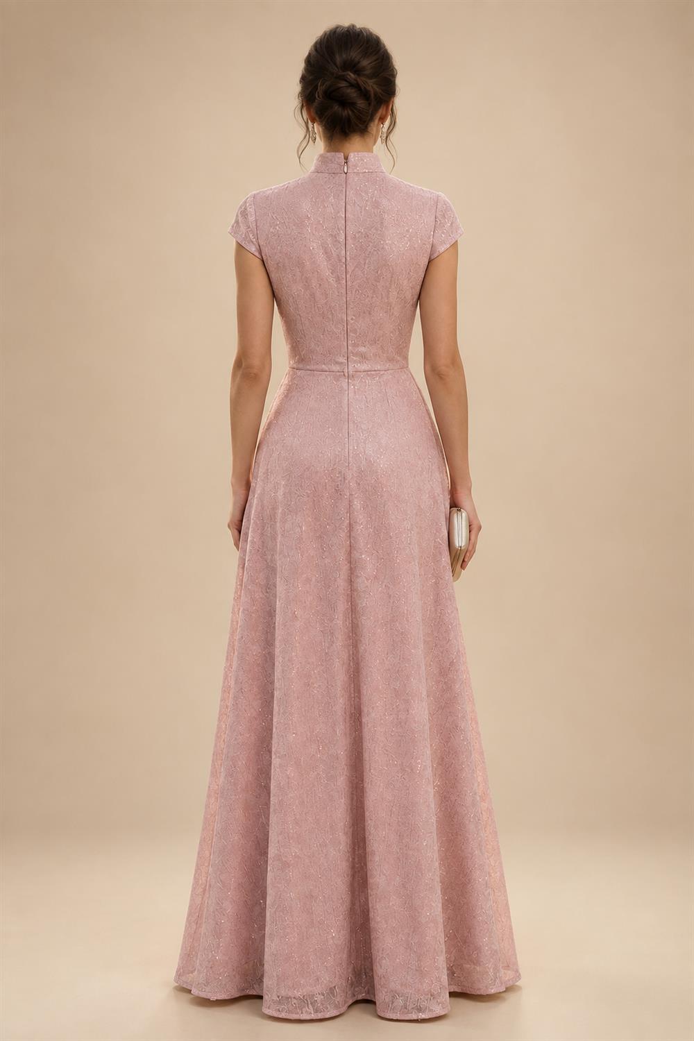 Sheath Satin Tea-Length Mother of the Bride & Groom Dresses with 3/4 Bell Sleeves & Crystal Embellished Belt (SHI22500471)